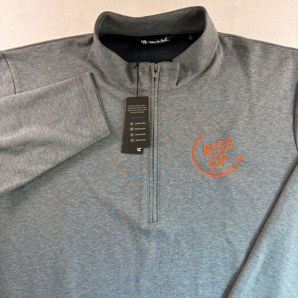 TravisMathew Coveside Quarter Zip Pullover Dark Grey Heather XXL TM1MZ339
